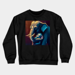 Mother Elephant and Calf Crewneck Sweatshirt